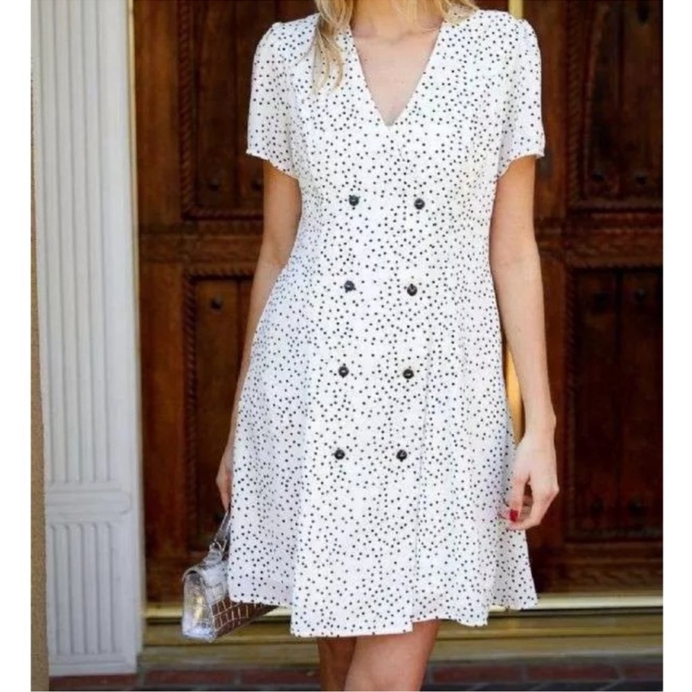 DOUBLE BREAST POLKA DOT BLAZER DRESS
